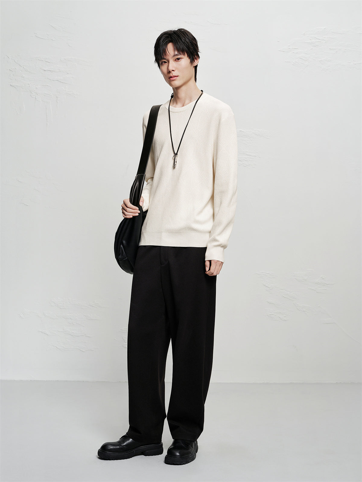 Men's Basic Chenille Textured Knit Sweater