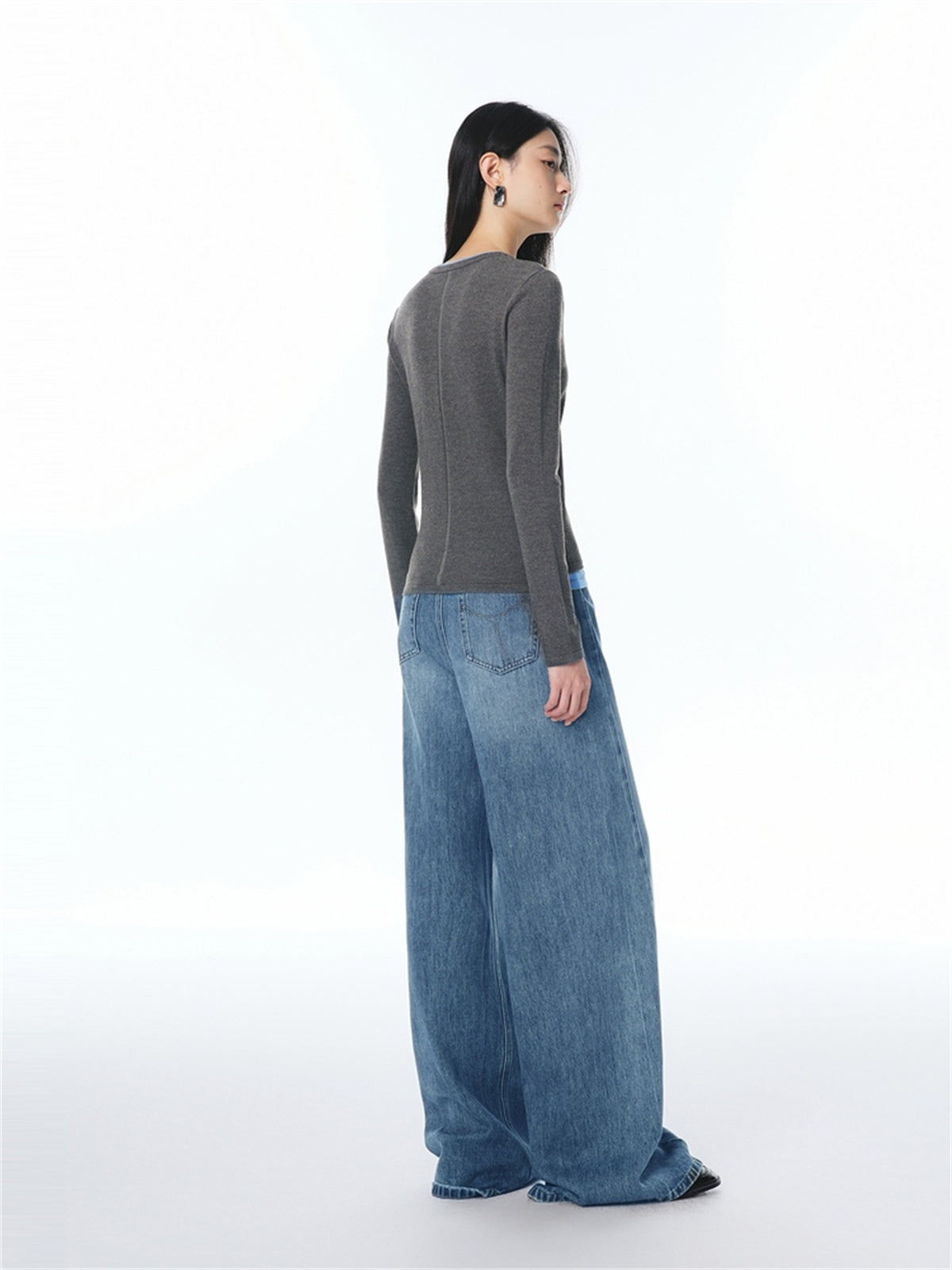 Women's Colorblock Layered-Look Slim Knit Top