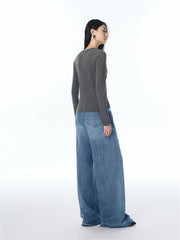 Women's Colorblock Layered-Look Slim Knit Top