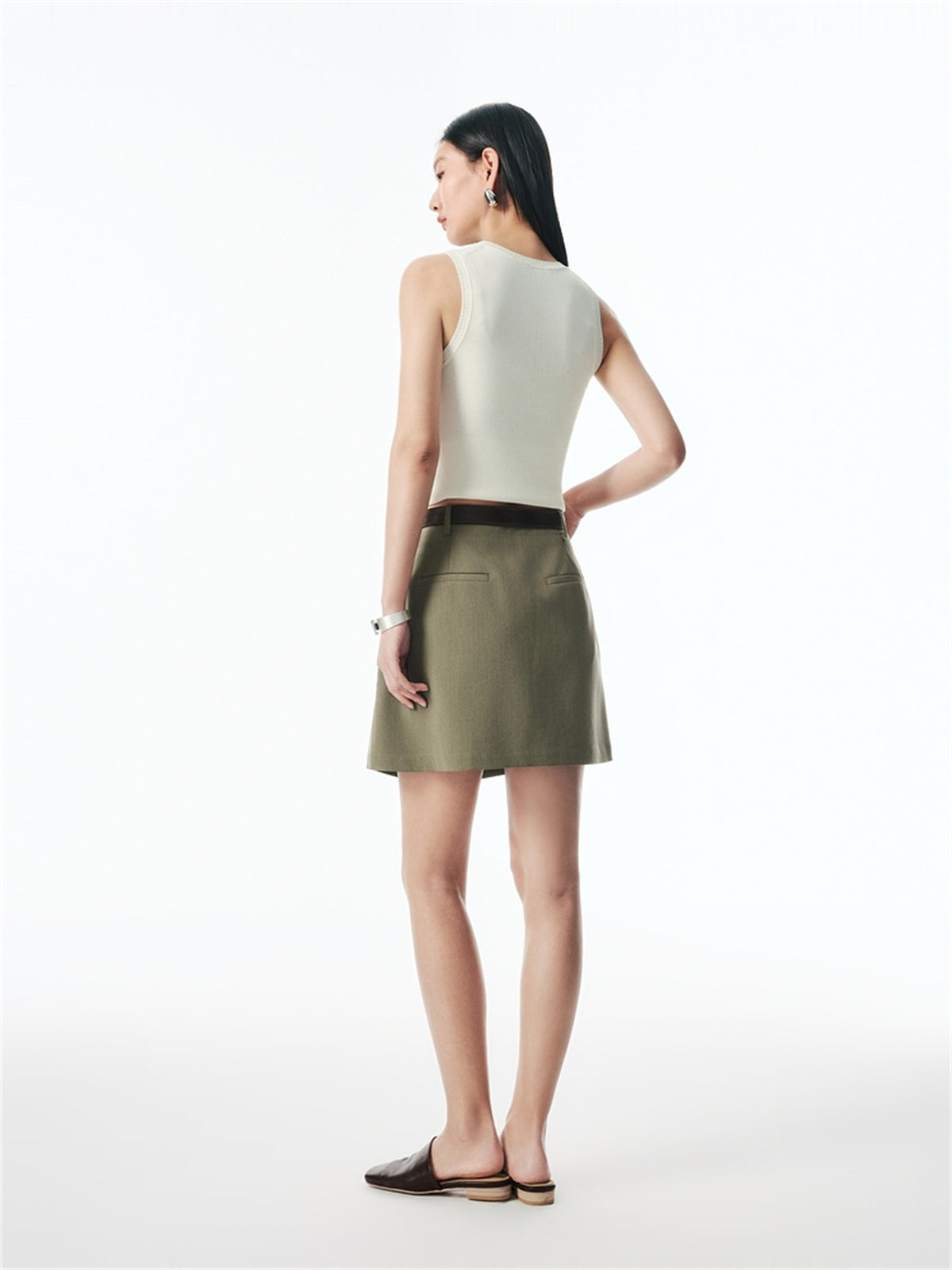 Women's Statement A-Line Mini Skirt with Belt