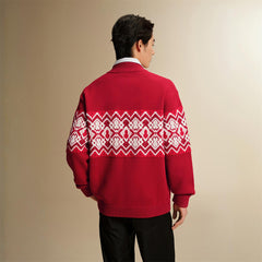 Men's Fair Isle Contrast Knit Cardigan