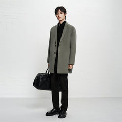 Men's Wool-Blend Notched-Lapel Coat