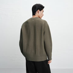 Men's Textured Solid Pullover Sweater