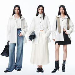 Women's Trench-Style Oversized Shirt
