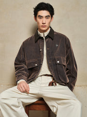 Men's Barn-Style Faux Denim Jacket