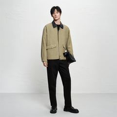 Men's Vintage Tweed-Texture Quilted Jacket