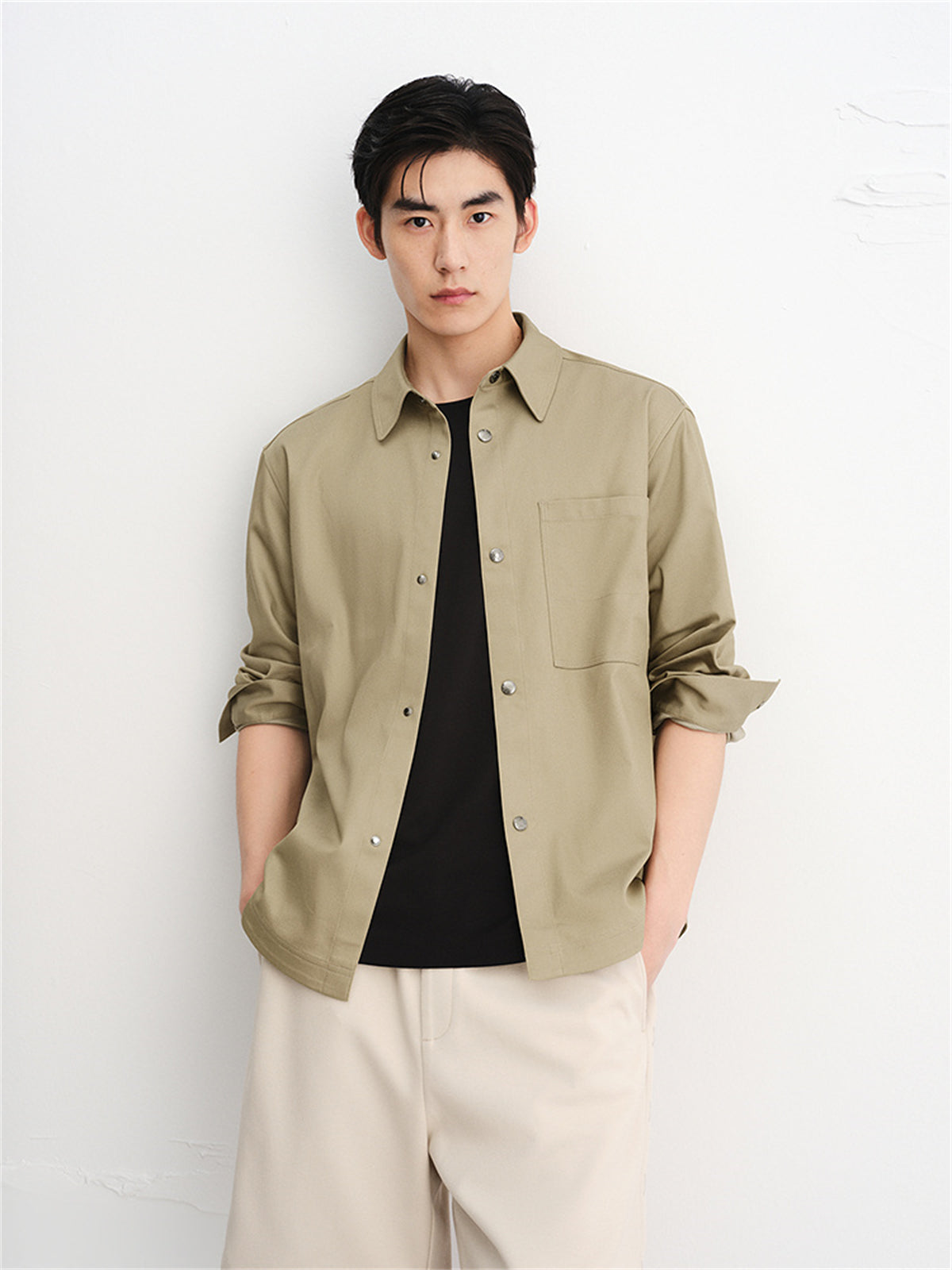 Men's Solid Oversized Shirt