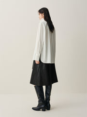 Women's Brushed Oversized Stand-Collar Shirt