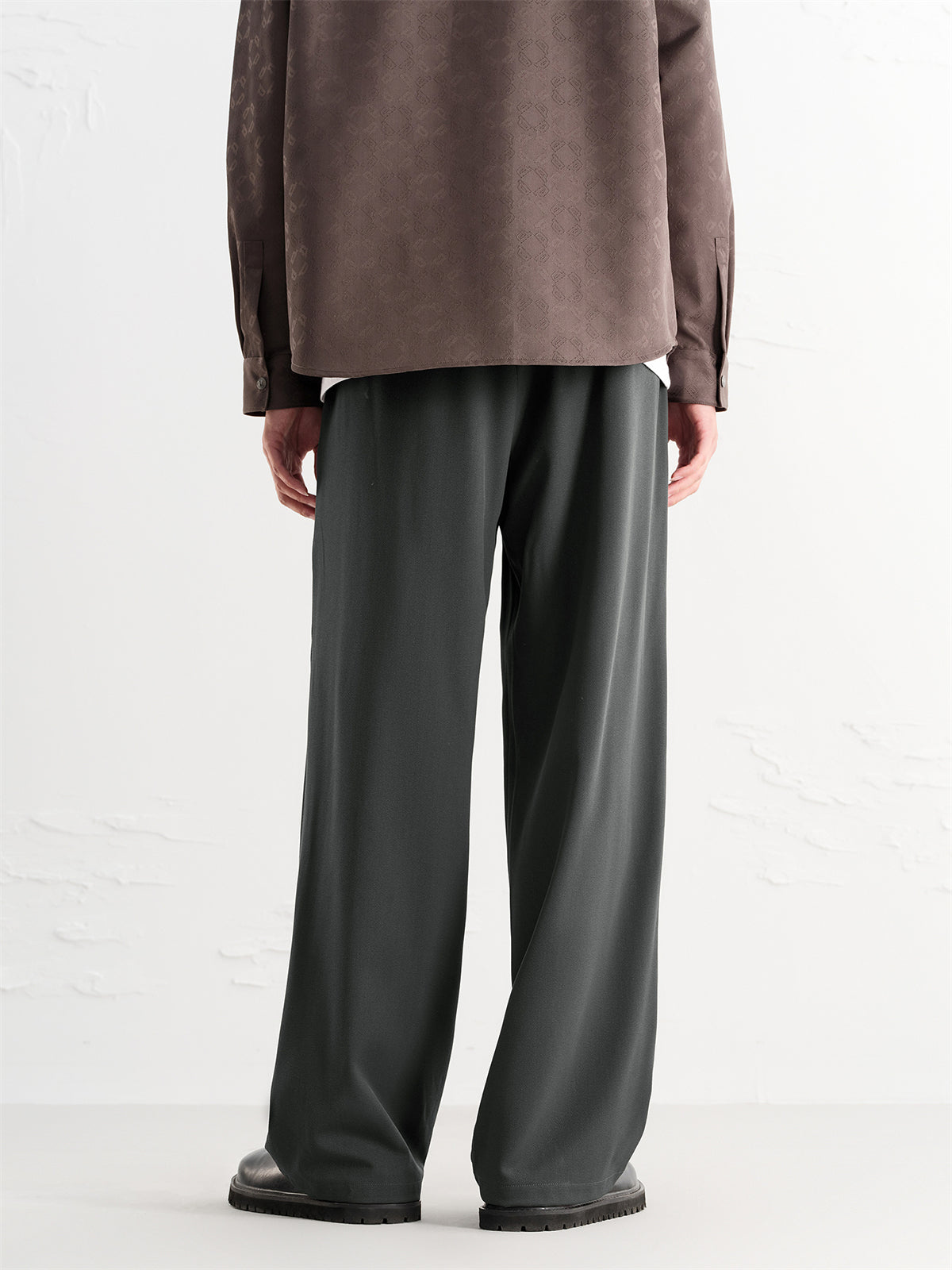 Men's Draped Wide-Leg Trousers