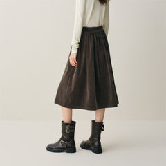 Women's Corduroy Flared Maxi Skirt
