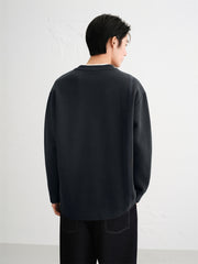 Men's Solid Loose-Fit Casual Sweatshirt
