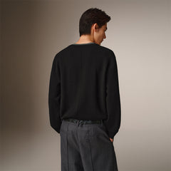 Men's Layered-Look Henley Knit Sweater