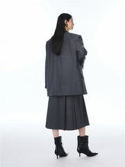 Women's Grey Peak-Lapel Blazer