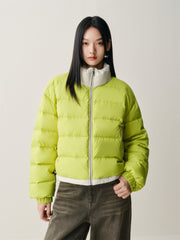 Women's Short Contrast Stand-Collar Down Jacket