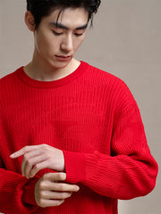 Men's Red Letter Jacquard Pullover