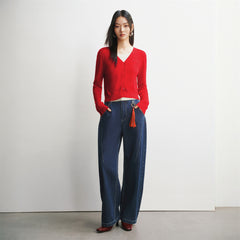 Women's Wool-Blend Contrast Layered-Look Sweater