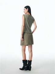 Women's Horseshoe Neck Striped Contrast Vest