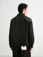 Men's Faux Suede Patch-Pocket Commuter Jacket