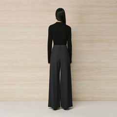 Women's Brushed Pleated Wide-Leg Pants