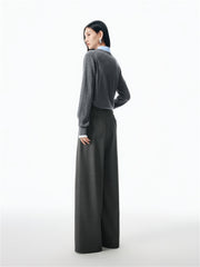 Women's Asymmetrical Wide-Leg Suit Pants