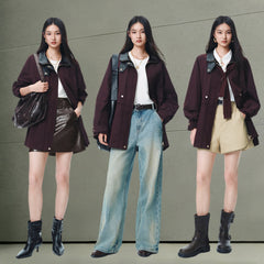 Women's Barn-Style Longline Trench Coat