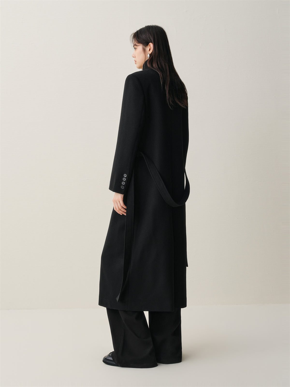 Women's Slim-Fit Straight Belted Cashmere Coat