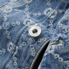 Men's Vintage Jacquard Denim Jacket