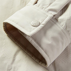 Men's White Textured Puffer Jacket