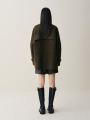 Women's Short Stand-Collar Double-Face Wool Coat