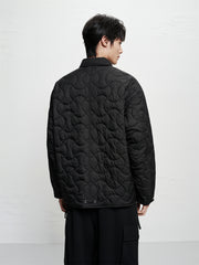 Men's Black Relaxed Quilted Padded Jacket