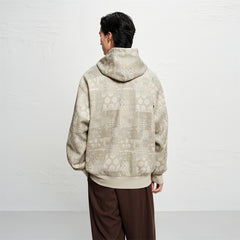 Men's Allover Jacquard Hooded Sweatshirt