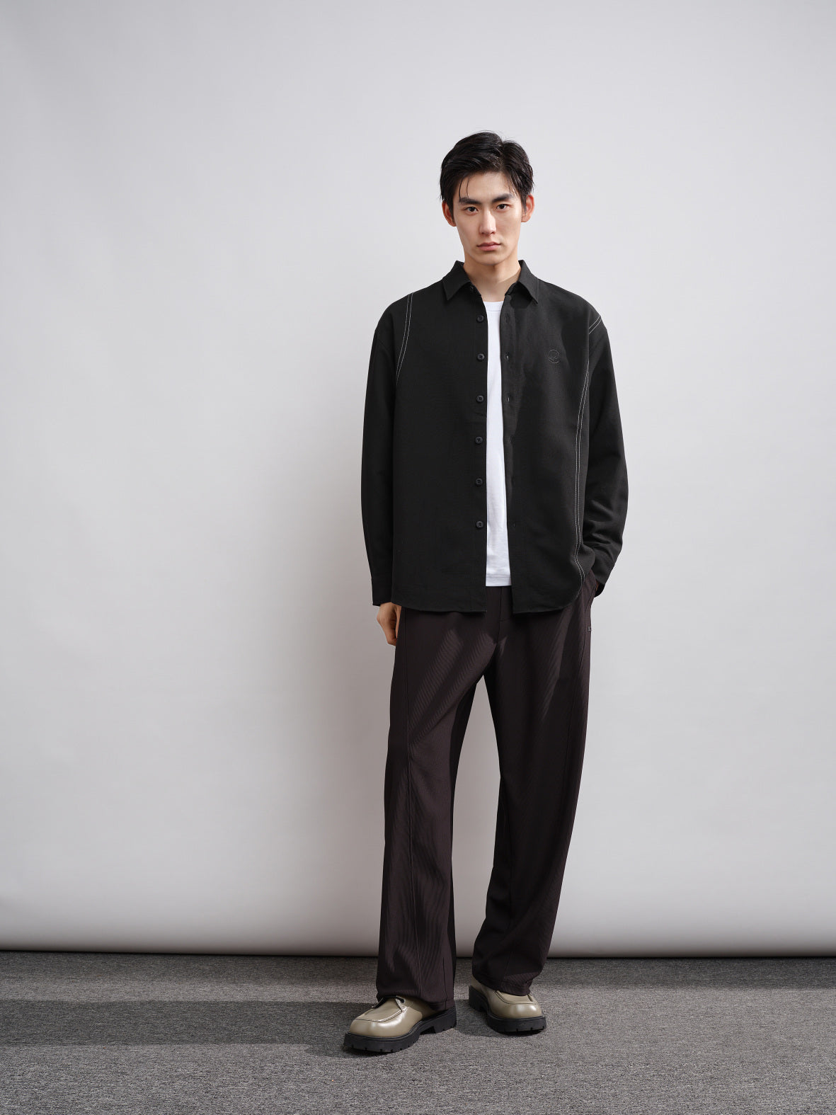 Men's Contrast Stitching Shirt Jacket