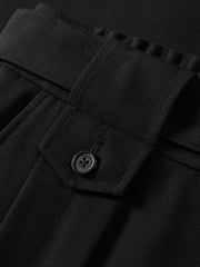 Men's Commuter Black Relaxed-Fit Trousers
