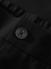 Men's Commuter Black Relaxed-Fit Trousers