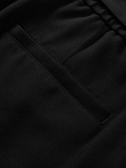Men's Commuter Black Relaxed-Fit Trousers