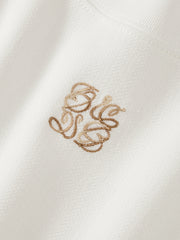 Men's Casual Textured Embroidered Long-Sleeve T-Shirt