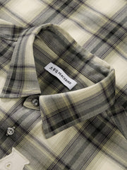 Men's Casual Contrast-Plaid Embroidered-Logo Shirt