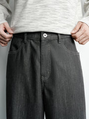Men's Old Money Style Drape-Fit Textured Jeans