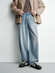 Men's Casual Washed Wide-Leg Jeans