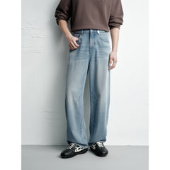 Men's Casual Washed Wide-Leg Jeans