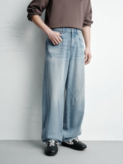 Men's Casual Washed Wide-Leg Jeans
