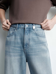 Men's Casual Washed Wide-Leg Jeans