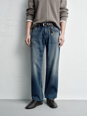Men's Casual Vintage Straight-Leg Jeans
