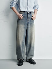 Men's  Vintage Distressed Washed Versatile Jeans