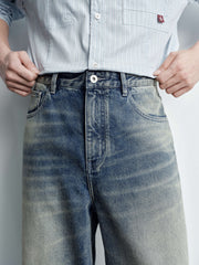 Men's  Vintage Distressed Washed Versatile Jeans