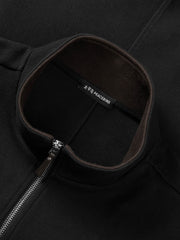 Men's Casual Solid Knit Stand-Collar Jacket