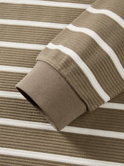 Men's Vintage Stripe Henley Textured Sweatshirt