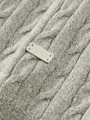 Men's Old Money Style Cable-Knit Short-Sleeve Polo