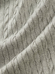 Men's Old Money Style Cable-Knit Short-Sleeve Polo