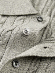 Men's Old Money Style Cable-Knit Short-Sleeve Polo